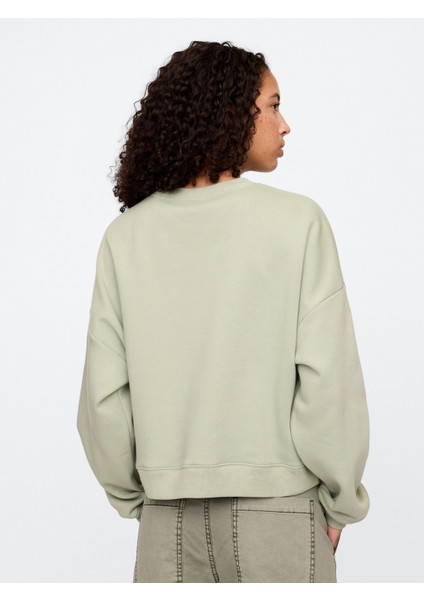 Kadın Yeşil Gap Logo Fleece Sweatshirt