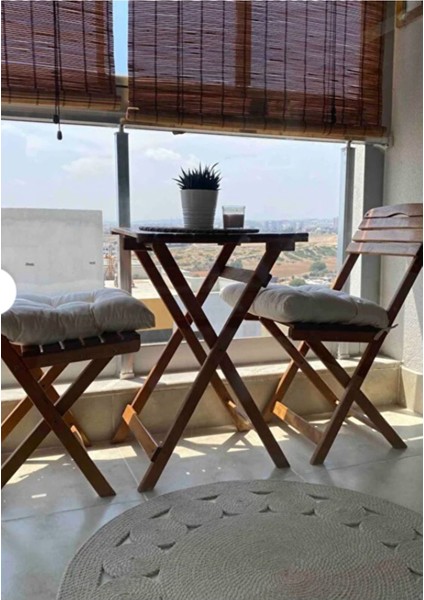 Bahçe Balkon Dolgulu Sandalye Minderi Sırt Dayamalı 2'li 40 x 40 Su Geçirmez Kumaş (Sadece Minder)