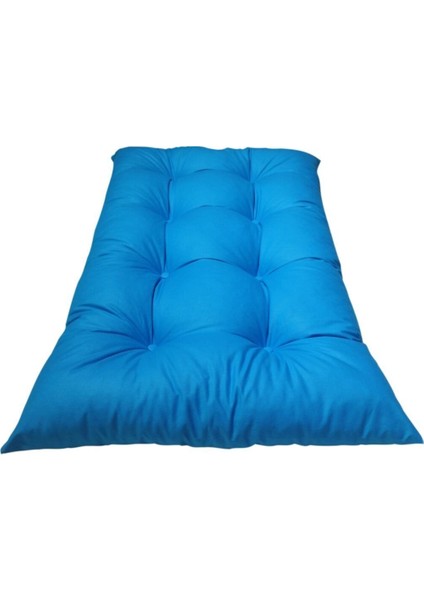 Yer Minderi 120 cm x 80 cm - Yeni Mavi Minder Düğmeli