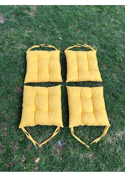 4'lü Kombin Pofidik Minder Kare Pofuduk Sandalye Minderi Duck Bezi 40 x 40 cm