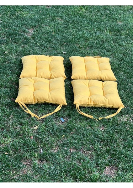 4'lü Kombin Pofidik Minder Kare Pofuduk Sandalye Minderi Duck Bezi 40 x 40 cm