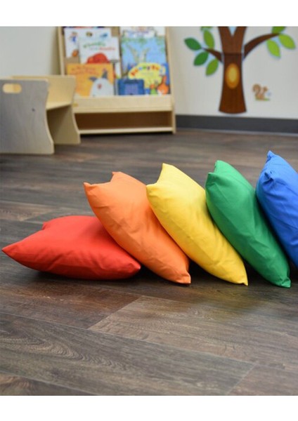 Su Geçirmez Kumaş Bahçe Balkon Iç ve Dış Mekan Dekoraitf Renkli Minder Puf 40 x 40 cm