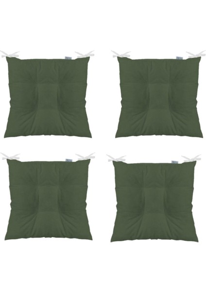 Haki 4'lü Kombin Pofuduk Kare Sandalye Minderi 40 x 40 cm