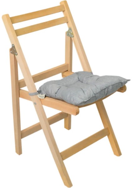 Bahçe Balkon Mutfak Dolgulu Ahşap Sandalye Minderi Kendi Kumaşından Ipli Premium 40 x 40 cm Antrasit