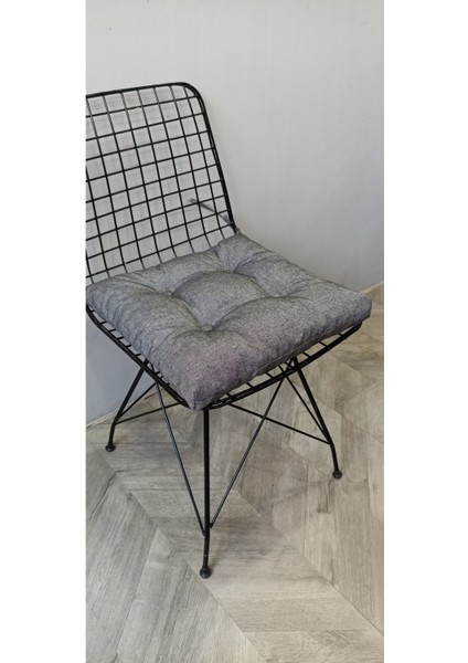 Pofidik Eco Gri Siyah Kare Sandalye Minderi 40 x 40 cm modelleri