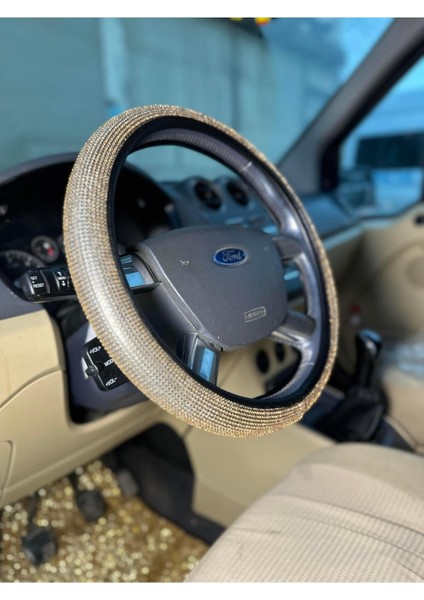 Atike Elif Akın 36 cm Gold Full Taş Görünümlü Direksiyon Kılıfı fiyatları