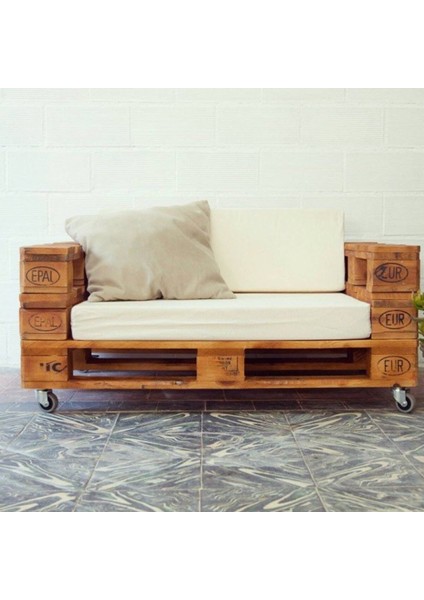 Palet Üstü Sünger Minder Bahçe Minderi 120 x 80 cm Alt Sünger Sırt Dayama Puf Su Geçirmez