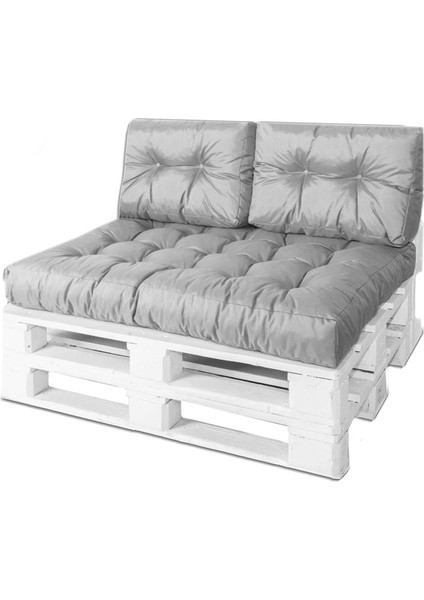 Bahçe Balkon Palet Üstü Minder Su Geçirmez Kumaş Çift Yastıklı 120 x 80 cm (Palet Ölçüsünde)