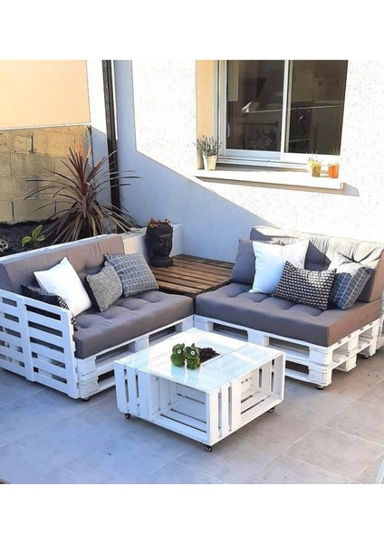 Dış Mekan Su Geçirmez Kumaş 120 x 80 / 120 x 40 cm Palet Bahçe&balkon Minderi Sünger