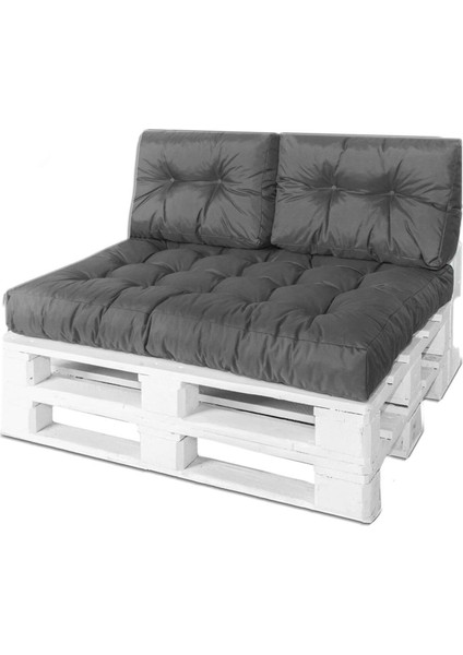 Bahçe Balkon Palet Üstü Minder Su Geçirmez Kumaş Çift Yastıklı 120 x 80 cm (Palet Ölçüsünde)
