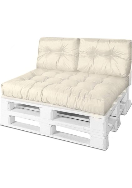 Bahçe Balkon Palet Üstü Minder Su Geçirmez Kumaş Çift Yastıklı 120 x 80 cm (Palet Ölçüsünde)