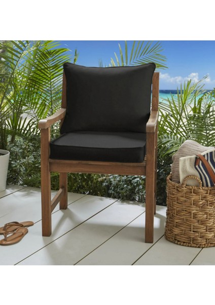 Dış Mekan Koltuk Sandalye Yer Minderi Sırt Dayamalı Alt Üst Takım 50 x 50 x 10 cm 2'li Set Sadece Minder