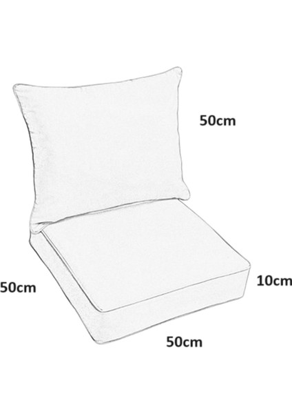 Dış Mekan Koltuk Sandalye Yer Minderi Sırt Dayamalı Alt Üst Takım 50 x 50 x 10 cm 2'li Set Sadece Minder fırsatları