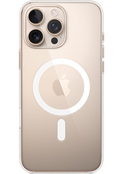Apple iPhone 16 Pro Max Kamera Çıkıntılı Şeffaf Magsafe Wireless Kablosuz Şarj Destekli V-Mags
