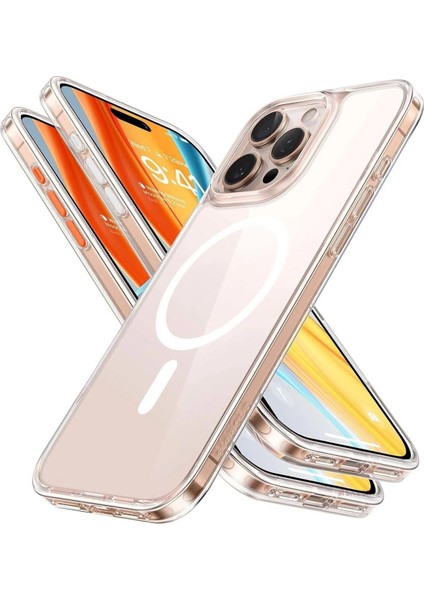 Apple iPhone 16 Pro Kamera Çıkıntılı Şeffaf Magsafe Wireless Kablosuz Şarj Destekli V-Mags Kılıf fırsatları
