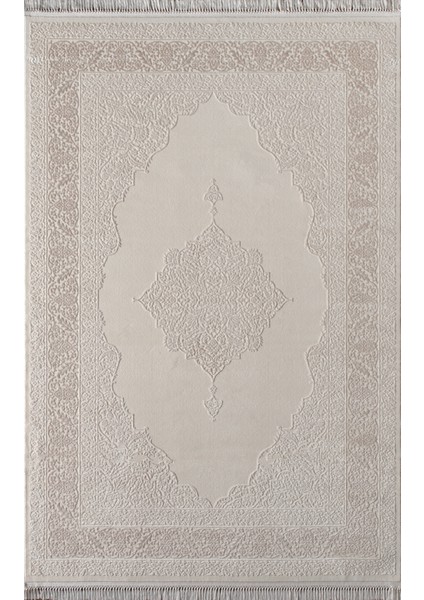Avangard Yumuşak Dokulu Konforlu Akrilik Salon & Otruma & Mutfak Halısı Krem