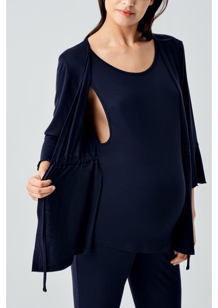 Uzun Kollu Ispanyol Paça Esnek Viskoz Hamile Pijama Takım indirimleri