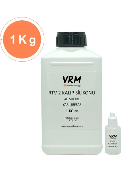 Rtv-2 Yarı Şeffaf - Sert Kalıp Silikonu (40 Shore) - 1 kg