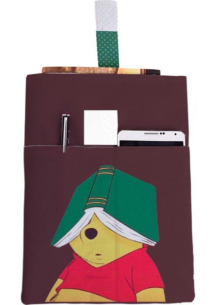 Desenli Yıkanabilir Cepli Kitap Kılıfı 20 x 25 cm Çok Amaçlı Çanta Book Cover