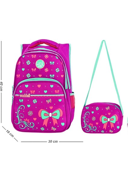 3 Bölmeli İlkokul Çantası ve Beslenme Çantası Kurdela Pembe 3026 fiyatları