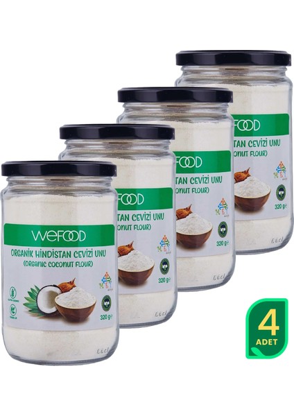 Organik Hindistan Cevizi Unu 320 gr 4'lü