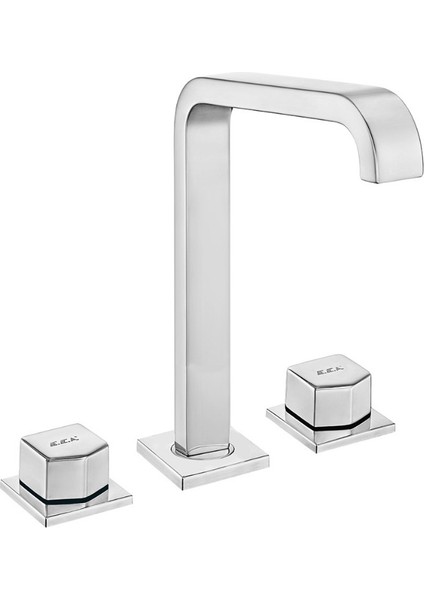 Royal Ankastre Lavabo Bataryası Duvardan 3 Delikli Düz Çıkış Uçlu 102106666
