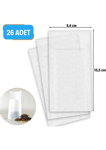 26 Adet Pratik Kullan At Çaybitki Çayıfiltre Kahve Demleme Poşeti Süzgeci (4767)