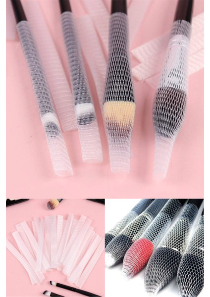 Makyaj Far Allık Kontür Eyeliner Fırça Koruyucu Set Esnek File Kapak Örgü Kılıf Seti 20LI