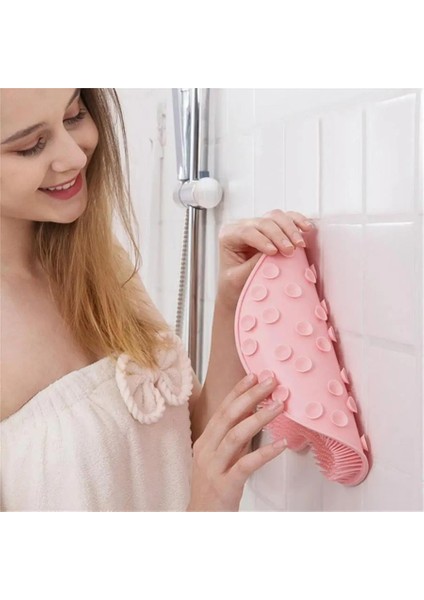 Vantuzlu Silikon Banyo Fırçası Ayak Masaj Pedi Sırt Kesesi Vücut Yıkama Lifi