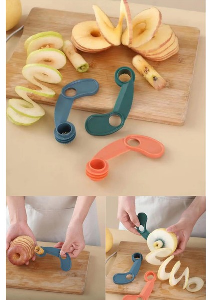 Pratik Şekilli Meyve Dilimleme Aparatı Plastik Elma Dilimleyici Mutfak Aparatı