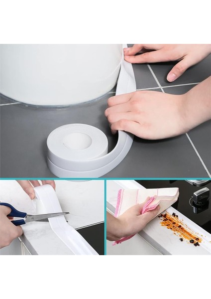 3,2 mt Su Sızdırmaz Geçirmez Bant Lavabo Küvet Tezgah Kenar Bandı Banyo Mutfak Pencere Yalıtım Bandı modelleri