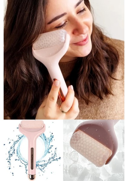 Buz Silindir Terapi Etkili Yüz Vücut Derma Masaj ve Cilt Soğutma Bakım Aleti