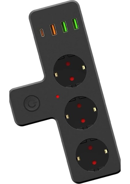 Termal Akım Korumalı Soket Priz Çoğaltıcı Kablosuz Çoklayıcı 2500W 3xusb 2.4A 1xtype-C indirimleri
