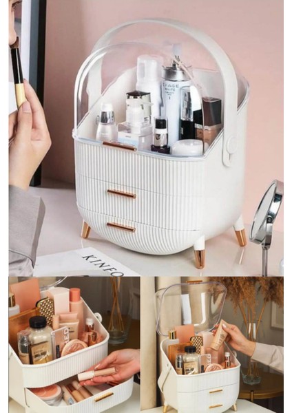 Çok Amaçlı Çekmeceli Makyaj Kozmetik Banyo Ofis Masa Düzenleyici Organizer