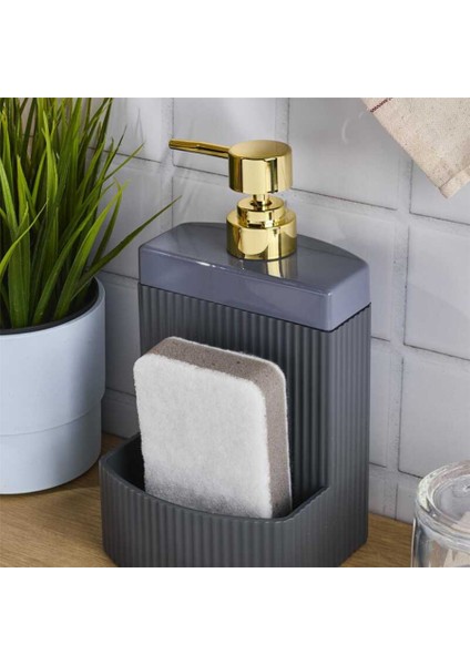 Tezgah Üstü Dikdörtgen Hazneli Lüx Mutfak Seti & Sıvı Sabunluk Mutfak Banyo Süngerlik & Sabunluk