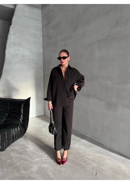 Siyah Merlin Kemerli Gömlek Pantolon Takım fiyatları