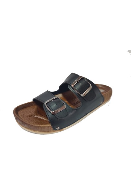 9025-25 Deri Çift Bantli Anatomik Terlik 36-40