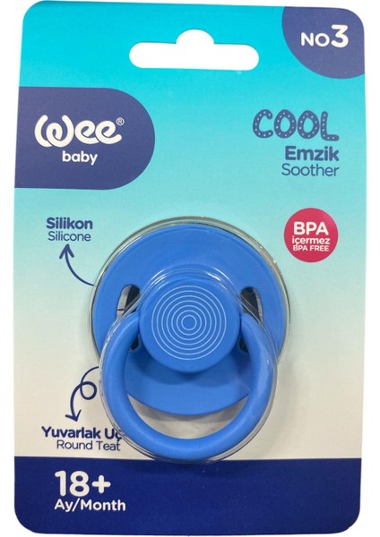 Cool Yuvarlak Uçlu Silikon Emzik No:3 18+ Ay