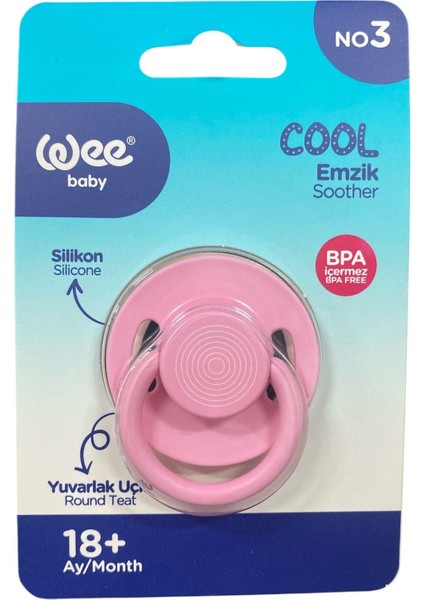 Cool Yuvarlak Uçlu Silikon Emzik No:3 18+ Ay