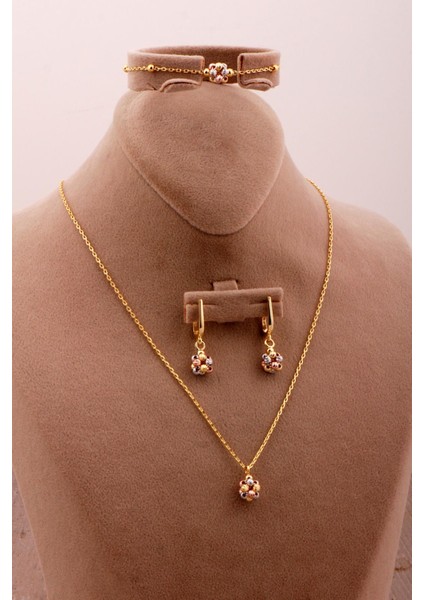 Tasarım Renkli Dorissa Toplu Gümüş Set 2734