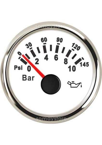 Tekne Yağ Göstergesi 10 Bar 12-24V Ø52mm Sealux