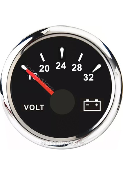 Tekne Voltmetre Göstergesi Ø52MM 24V 32 Bar Sealux
