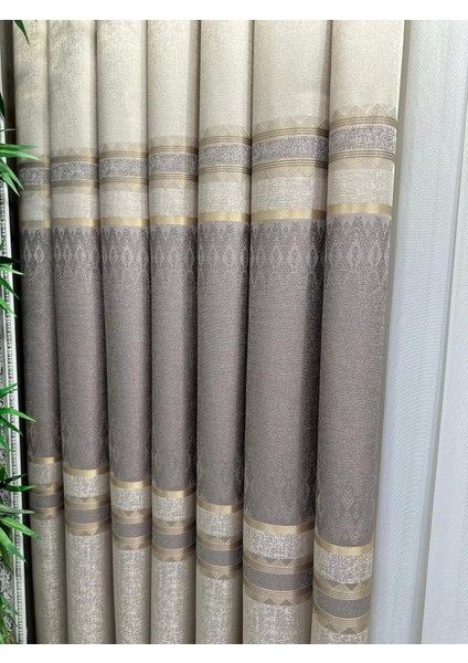 Damla FT614337 V-5202 Vizon 1/3 Sık Pileli Fon Perde Apm