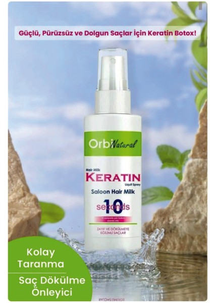Durulanmayan Keratin Bakım Sütü Düzleştirme Dökülme Karşııtı Besleyici Saç Bakım Spreyi 250ML