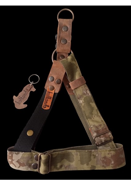 köpek göğüs tasması orta ırk kamuflaj siyah göğüs ölçüsü:40-70cm ayarlamalı dog harness GT4-27