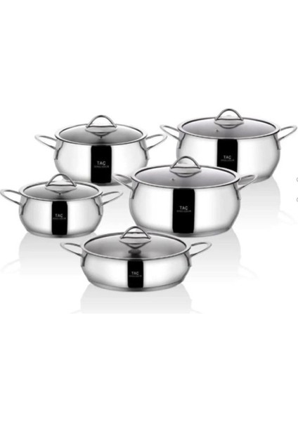 Taç Master Steel 10 Parça Çelik Tencere Seti