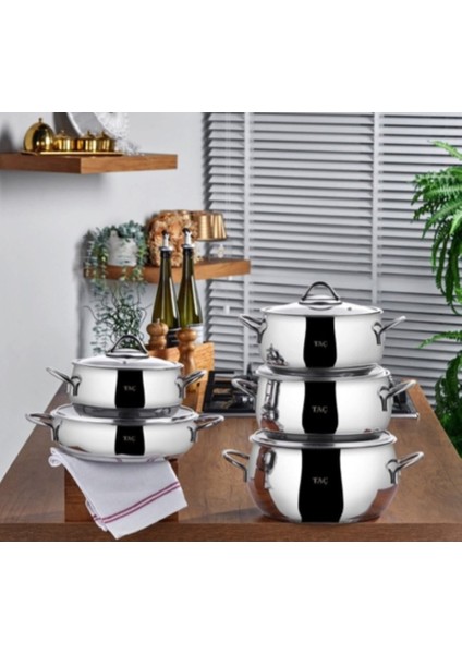 Taç Master Steel 10 Parça Çelik Tencere Seti modelleri