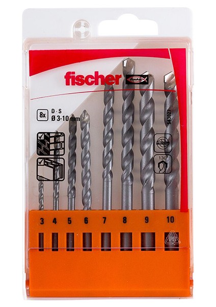 D-S Set 3-10MM 8pcs P Silindirik Beton Delim Uç Seti