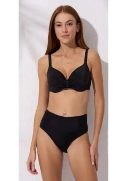 Kapli Toparlayıcı Bikini Takım Siyah 241251