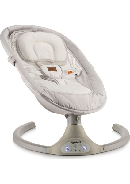 Popypapa Mercury Elektrikli Otomatik Sallanan Kademeli Bebek Ana Kucağı,oyuncaklı,white/gri